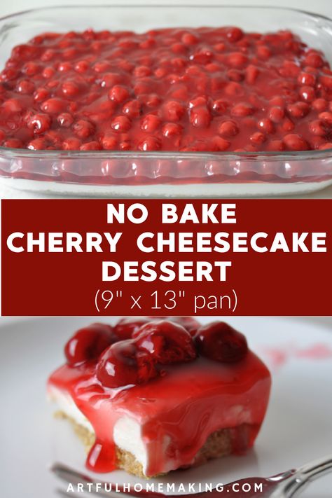 Easy No Bake Cherry Cheesecake, Cherry Cheesecake Dessert, 30 Minute Desserts, Dessert Crepes, Cherry Cheesecake Recipe, No Bake Cherry Cheesecake, Cherry Topping, Cheesecake Oreo, Cherry Delight