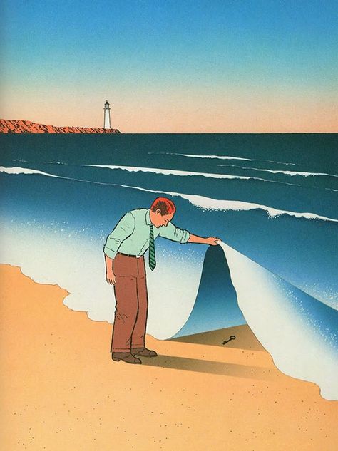 Surreal Illustration Guy Billout, 그림 낙서, Art Et Illustration, Creative Illustration, Art And Illustration, Pics Art, French Artists, Surreal Art, Art Plastique