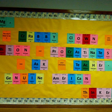 Chemistry bulletin board Chemistry Bulletin Boards, Display Board Ideas, High School Science Classroom, Science Bulletin Boards, Bulletin Board Design, Chemistry Classroom, High School Chemistry, Chemistry Lab, Teaching Chemistry