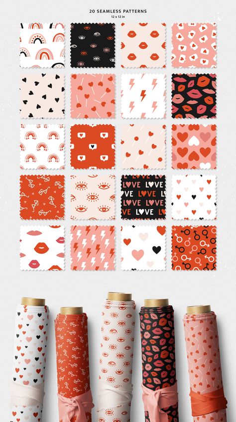 Valentines Designs Pattern, Valentines Pattern Design, Valentine Seamless Patterns, Digital Valentines Gift, Valentines Day Pattern Design, Illustration Valentines Day, Happy Valentines Day Illustration, Valentine’s Day Pattern, Valentines 2024 Trends