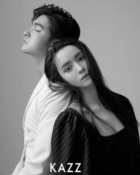 Man And Women Photoshoot, Couple Poses Outfit, Pose Reference Couple Photography, Couple Posing Studio, Cute Couple Studio Photoshoot, Korean Self Photo Studio Pose Couple, Photoshoot Man And Woman, Model Couple Poses, Men And Women Photoshoot Ideas