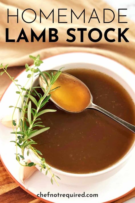 I will show you how to make your own homemade lamb stock. Rich, full flavoured stock with hardly any hands on time. Perfect for making soup, stews or slow cooked casseroles. #chefnotrequired Lamb Stock Recipe, Brown Stock Recipe, Lamb Stock, Lamb Gravy, Lamb Roast Recipe, Making Soup, Slow Cooker Lamb, Stock Recipes, Slow Cooked Lamb