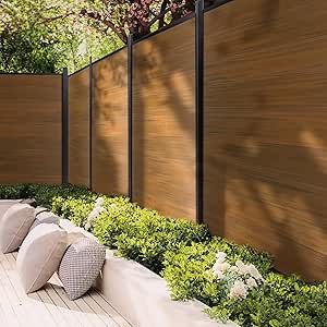 Mondaria Privacy Fence Panels for Outside,6ft(W) x 6ft(H) Outdoor Privacy Panels with 1 Post,Wind Resistant Wood Plastic Composite Fencing Panels for Patio,Backyard,Garden and Swimming Pool(Brown) Outdoor Privacy Panels, Fencing Panels, Privacy Fence Panels, Composite Fencing, Yard Fence, Privacy Fences, Wood Plastic Composite, Privacy Screen Outdoor, Outdoor Privacy