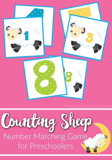 Practice number recognition with this free printable counting sheep number matching game for preschoolers! Farm Theme Crafts, Farm Activities Preschool, Get Some Sleep, Homeschool Preschool Activities, Farm Preschool, Farm Activities, Counting Sheep, Printables Free Kids, Counting Cards