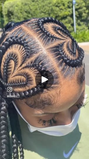 Hair | I LOVE THE HEART SHAPED BRAIDS 🔥🔥🔥🔥🔥 #explorepage | By JeanettixxxxFacebook Heart Braids For Kids, Heart Braided Hairstyles, Heart Shaped Braids, Heart Braids, Heart Braid, Braid Designs, Braids For Kids, Cornrow Hairstyles, Braided Ponytail