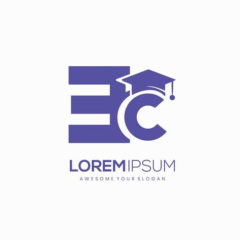 Ec logo. cap logo, educational logo.univ... | Premium Vector #Freepik #vector #business-logo #logo-templates #company-logo #abstract-logo Education Consultancy Logo, University Logo Design Inspiration, Business School Logo, Educational Logo, Math Logo, Education Logos, Consultant Logo, Logo University, Logo Education