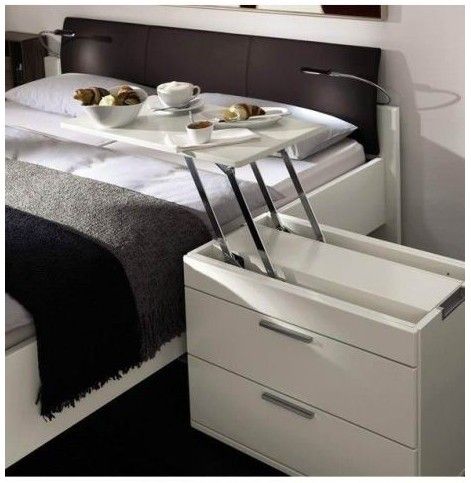 I like Bedroom Gadgets, Прикроватные Тумбочки, Folding Furniture, Bed Table, Small Houses, Smart Furniture, Multifunctional Furniture, Space Saving Furniture, Breakfast In Bed