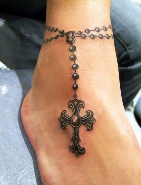 rosary beads ankle tattoo, simply beautiful, constant reminder! Rosary Tattoo On Ankle, Rosary Ankle Tattoos, Rosary Bead Tattoo, Energy Tattoo, Herren Hand Tattoos, Tat Inspiration, Rosary Tattoo, Seahorse Tattoo, Ankle Bracelet Tattoo