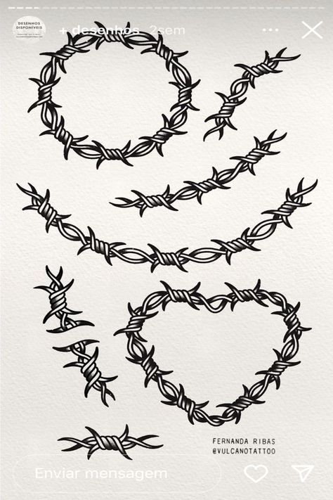 Traditional Barbed Wire Tattoo Design, Barbed Wire Flash Tattoo, Trad Barbed Wire Tattoo, Barb Wire Tattoo Traditional, American Traditional Tattoos Barbed Wire, Barbwire Tattoo Design, Barbwire Traditional Tattoo, Finger Number Tattoo, Black School Tattoo