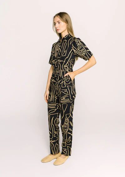 Quirky Fashion, Vintage Silhouette, Cotton Jumpsuit, Fashionista Clothes, Rye, Black Jumpsuit, Original Prints, Classy Outfits, Work Outfit