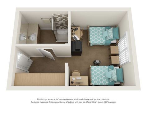 Student Hostel Room Design, Hostel Layout, Student Dormitory Room, Dorm Planning, Dorm Layout, School Dormitory, Minimalist Dorm, Dorm Room Layouts, Small Dorm Room