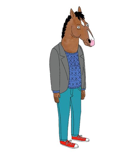 Bojack Horseman Character Design, Bojack Horseman Outfit, Bo Jack Horse Man, Bojack Characters, Bojack Horseman Cosplay, Bojack Horseman Characters, Bo Jack Horseman, Bojack Horseman Costume, Horse Cosplay