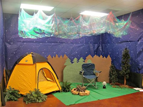 everest background decorations | Vbs Camps, Vbs Ideas, Camps Outdoor, Backyards Decor, God Backyards ... Camp Out Vbs, Zelt Camping Hacks, Arctic Vbs, Everest Vbs, Camp Vbs, Lifeway Vbs, Decorated Trees, Zelt Camping, Camping Classroom