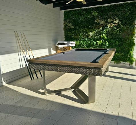 Dive into Outdoor Fun! 🏖️ Say hello to our brand-new Brunswick Billiards Bali Slate pool table, making a splash in this gorgeous Miami Beach backyard! 🌴✨ Crafted with brushed stainless steel, elegant wicker, and luxurious teak rails, this beauty brings style and durability to your summer nights. Exclusively at Sawyer Twain. #SawyerTwain #BrunswickBilliards #BaliSlate #OutdoorLiving #OutdoorPoolTable #MiamiBeach #LuxuryPoolTable #SummerVibes #PoolTable #BackyardGoals #TeakFurniture #WickerSt... Billard Table, Slate Pool, Outdoor Pool Table, Pool Table Slate, Beach Backyard, Table Making, Luxury Pool, Teak Furniture, New Brunswick