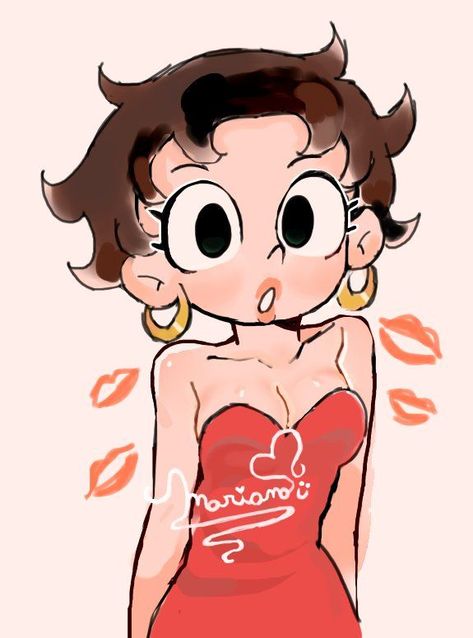 Betty Boop Fanart, Old Cartoon Characters, Betty Boop Classic, Cartoon Style Drawing, Oswald The Lucky Rabbit, Betty Boop Art, Gravity Falls Art, Retro Graphics, Jessica Rabbit