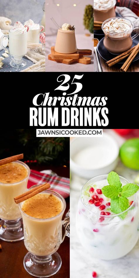 Holiday Cocktails With Rum, Hot Holiday Drinks Alcohol, Hot Rum Drinks, Rum Drinks Christmas, Fireball Christmas Drinks, Christmas Rum Cocktails, Rum Christmas Drinks, Christmas Cocktails With Rum, Winter Rum Cocktails