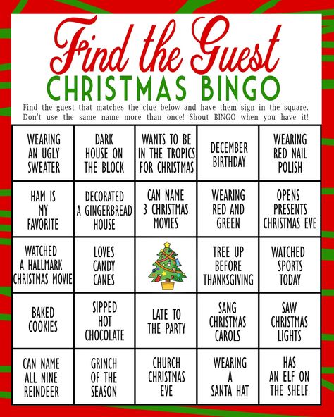 Christmas MINGLE BINGO / Party Icebreaker/ Party Games/ Fun - Etsy Games For Christmas Party Families Fun Target, Christmas Party Favors For Family, Church Ladies Christmas Party Games, Christmas Banquet Games, Christmas Mingle Games, Games For Company Christmas Party, Fun Christmas Party Themes For Adults, Work Holiday Games, Friendmas Party Games