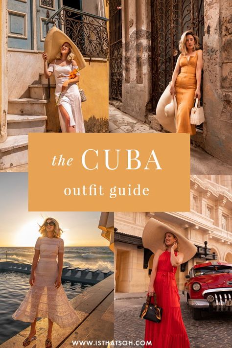 Havanna Nights Dress, Cuba Inspired Outfits, Havana Night Dress Outfits, Havana Cuba Outfits For Women, Cuban Attire Women Havana Cuba, Havana Outfits For Women, Cuba Street Style, Cuban Style Fashion Havana Nights, Cuba Fashion Women