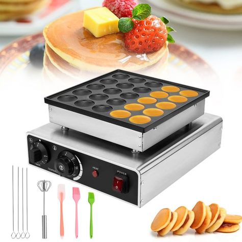 MATHOWAL Mini Pancakes Maker Machine 25pcs 950W Waffle Maker Mini Pancake Machine Home Kitchen Appliances with Timer, Temperature Control Knob and Heating Indicator (US plug 110V) Pancake Maker Machine, Mini Dutch Pancakes, Mini Pancake Maker, Pancake Machine, Crispy Pancakes, Dutch Pancakes, Waffle Machine, Belgian Waffle Maker, Pancake Maker