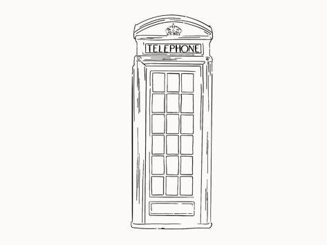 Impress your friends with the stories behind these 5 London design icons – Work Over Easy Telephone Booth Tattoo, Phone Booth Tattoo, London Doodles, Test Posters, London Telephone Booth, Bus Drawing, London Phone Booth, Corner Sheds, Sketch London