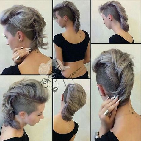 Short Punk Hairstyles, Long Mohawk, Punk Hairstyles, Punk Rock Hair, Short Punk Hair, Women With Short Hair, Rock Hairstyles, Mohawk Hairstyles, Punk Hair