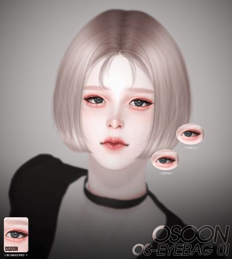 Sims Cc Eyebags, Sims 4 Skin Overlays Asian, Sims 4 Facemask, Sims Overlay, Sims 4 Asian Makeup, Asian Eyeshadow, Sims Face, Mods Ts4, Korean Eyeshadow