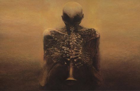 Zdzislaw Beksinski HD Wallpaper - Album on Imgur Art Sinistre, Zdzisław Beksiński, Cosmic Horror, Salou, Creepy Art, Arte Horror, Fantastic Art, Horror Art, Surreal Art