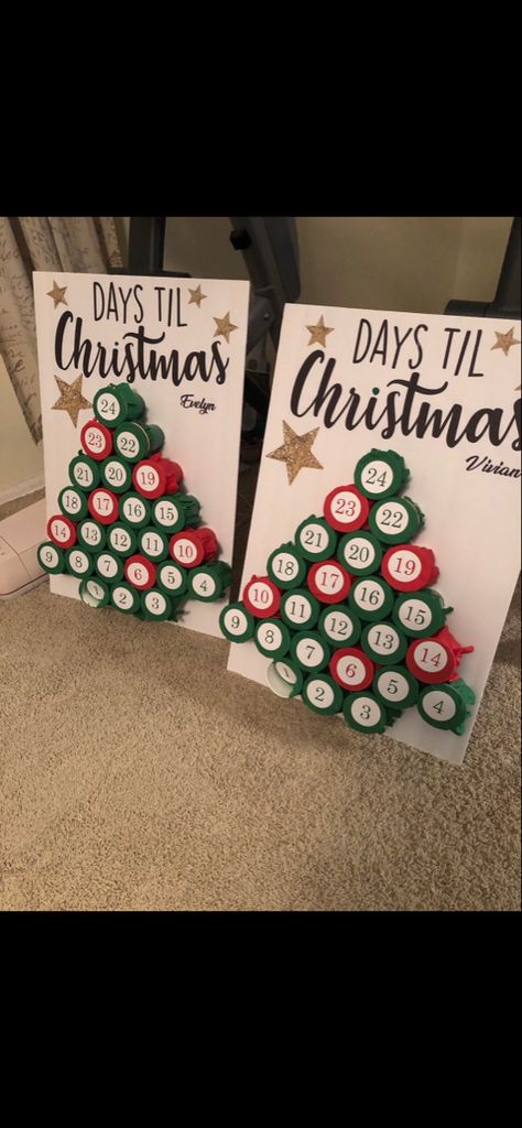 Christmas Countdown Gift Ideas, Advent Calendar Punch Out, Kids Christmas Countdown Craft, Homemade Christmas Countdown, Paper Chain Christmas Countdown, Christmas Countdown Ideas Diy, Christmas Countdown Classroom, Christmas Punch Board, Count Down To Christmas Ideas