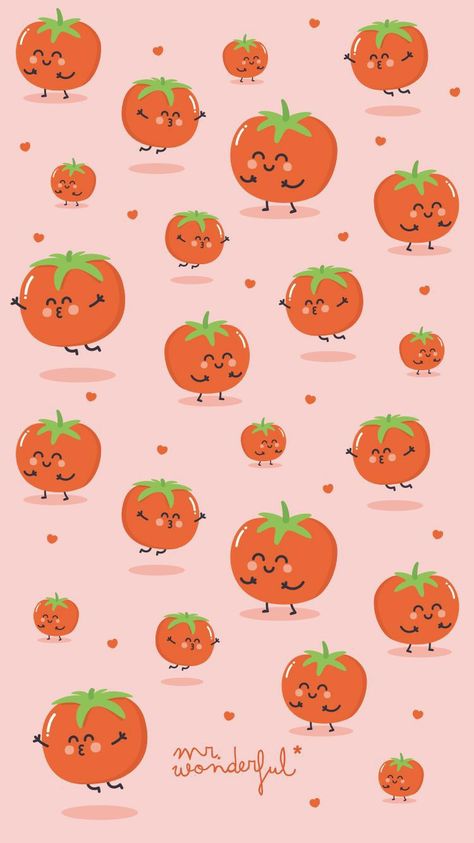 Tomato Wallpaper, Cute Tomato, Whatsapp Wallpaper, Mr Wonderful, Wallpaper Iphone Disney, Wallpapers Backgrounds, Simple Wallpapers, Summer Wallpaper, Kawaii Wallpaper