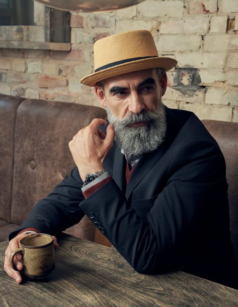 Porkpie Hat Men, Pork Pie Hats Men, Hat Men Outfit, Panama Hat Style, Men Hats Styles, Bad Beards, Cap Men Fashion, Italian Hat, Older Men Haircuts