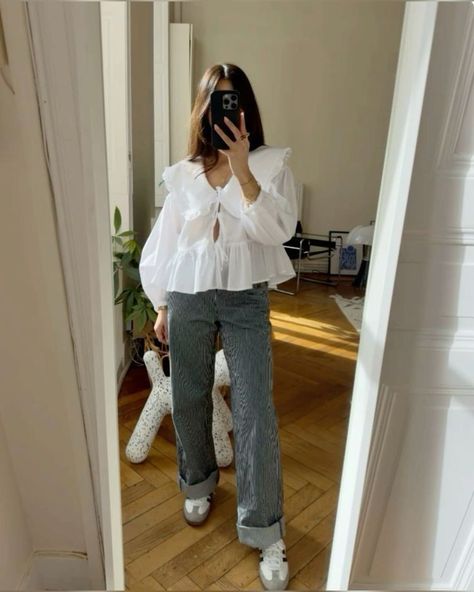 Peplum Shirt, Outfit Ideas Summer, Inspo Outfit, Stockholm Fashion, Trendy Clothes, Casual Chic Outfit, Fashion Mistakes, Tie Blouse, Basic Outfits