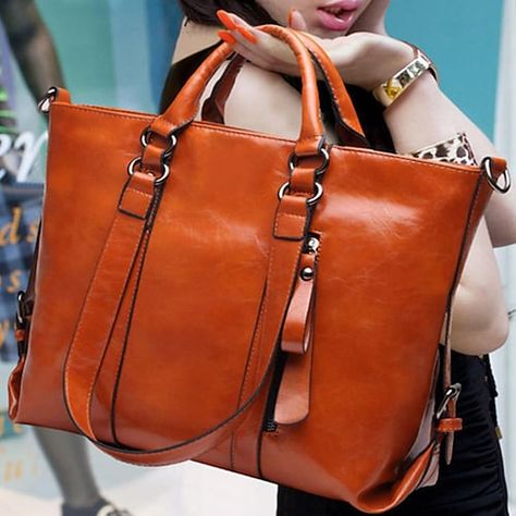 Leather tote bag women