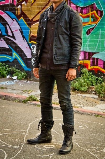 Waxed Denim Jeans Outfit, Men’s Combat Boots Outfit, Men Combat Boots Outfit, Black Combat Boots Outfit Men, Combat Outfit Men, Black Boots Outfit Men, Combat Boots Outfit Men, Jacket Outfit Men, Jeans And Combat Boots