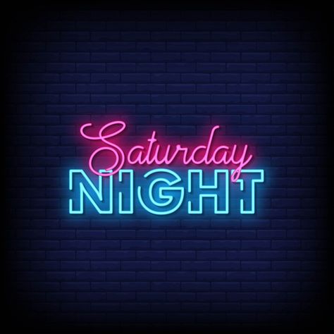 Saturday night neon signs style text Pre... | Premium Vector #Freepik #vector #light #typography #text #neon Happy Long Weekend, Neon Quotes, Custom Neon Lights, Night Background, Set Your Goals, Doodle Illustration, Neon Light Signs, Grand Designs, Party Poster