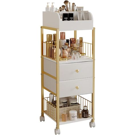 Floor Makeup Organizer, Skincare Make Up Organizers and Storage with Drawers,Makeup Vanity Organizer Makeup Vanity Organizer, Vanity Cart, Storage With Drawers, Makeup Storage Drawers, Vanity Organizer, Materials And Structures, Perfume Organization, Makeup Organization Vanity, Cosmetic Display