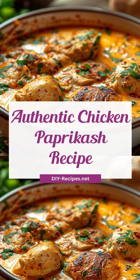 Enjoy an authentic Chicken Paprikash that's simple to make and full of flavor. Chicken With Paprika Recipe, Chicken Paprikash Hungarian Authentic, Best Chicken Paprikash Recipe, Chicken Poprekash, Hungarian Chicken Paprikash Recipe, Chicken Popercosh, Chicken Paprika Recipe, Authentic Chicken Paprikash, Chicken Popakosh