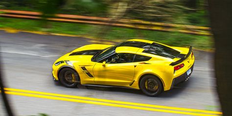 The Road & Track Test: 2017 Chevrolet Corvette Grand Sport Essentially, the GS is designed to be meaner than the Stingray and leaner than the Z06. C7 Corvette Grand Sport, Yellow Corvette, Fuel Efficient Cars, Corvette Grand Sport, Six Figures, Corvette C7, Best Cars, Street Rod, Street Racing Cars