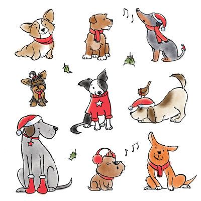 Christmas Puppies, Charity Christmas Cards, Dog Christmas Card, Christmas Doodles, Christmas Card Art, Doodle Dog, Advocate Art, Card Drawing, Dog Cards