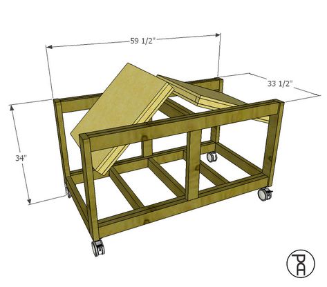 Double Ended Flip-Top Workbench Plans - Video Tutorial | Pneumatic Addict Flip Top Work Bench Plans, Flip Top Table Plans, Wood Shops, Wood Workbench, Workshop Projects, Mobile Workbench, Workbench Plans Diy, Flip Top Table, Workshop Tools