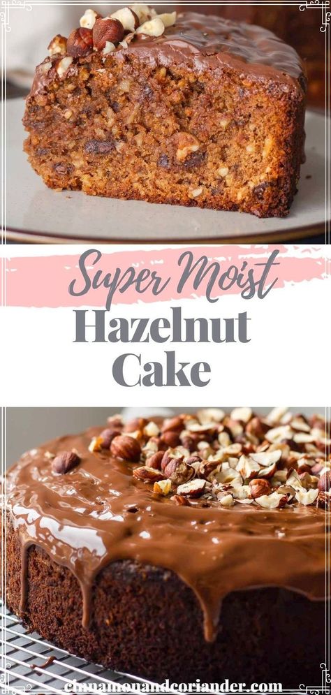 Gianduja Cake, Hazelnut Recipes Desserts, Hazelnut Cake Recipe, Nougat Cake, Hazelnut Flour, Hazelnut Dessert, Hazelnut Recipes, Easy Cake Recipe, Cake Recept