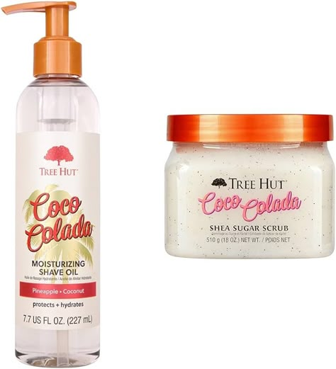 Amazon.com: Tree Hut Coco Colada Shave Oil and Sugar Scrub Bundle, 7.7 fl oz and 18 oz : Everything Else Shave Oil Tree Hut, Tree Hut Coco Colada, Coco Colada, Shave Oil, Shower Essentials, My Christmas Wishlist, Shaving Oil, Skin Care Wrinkles, Stocking Stuffer Ideas