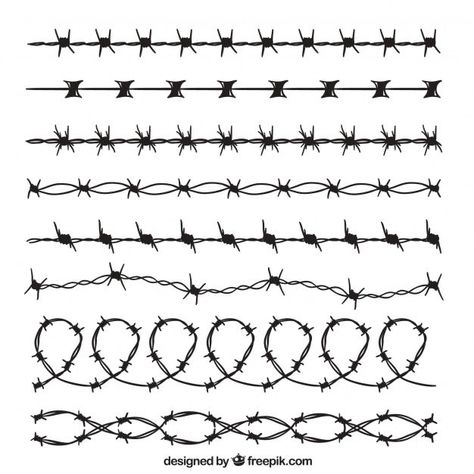 Barbed Wire Silhouette, Barbwire Drawing Easy, Simple Barbwire Tattoo, Barbed Wire Line Drawing, Stick And Poke Barbed Wire, Spine Tattoos Barbed Wire, Barbwire Tattoo Around Leg, Barbed Tattoo Wire, Barb Wire Drawing Easy