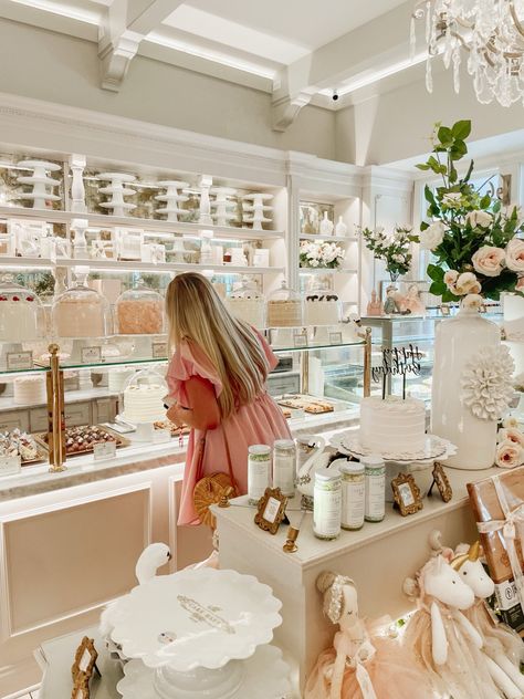 A girl in a pink dress at the cake bake shop Cake Bake Shop Indianapolis, Cake Bake Shop, Opening A Bakery, American Cake, Bachelorette Trip, Bakery Shop, Bake Shop, Cake Shop, Shop Interior