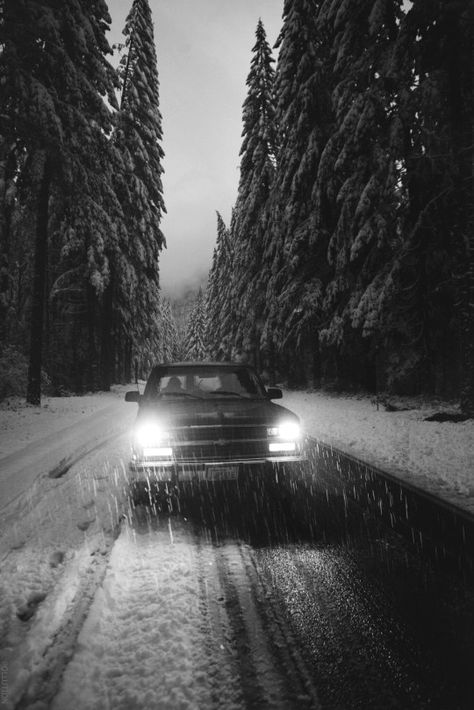 Untitled Truck In Snow, Car In The Snow, Car In Snow, Winter Drive, Winter Road Trip, Ap Portfolio, Rural Photography, Car Snow, Driving Home For Christmas