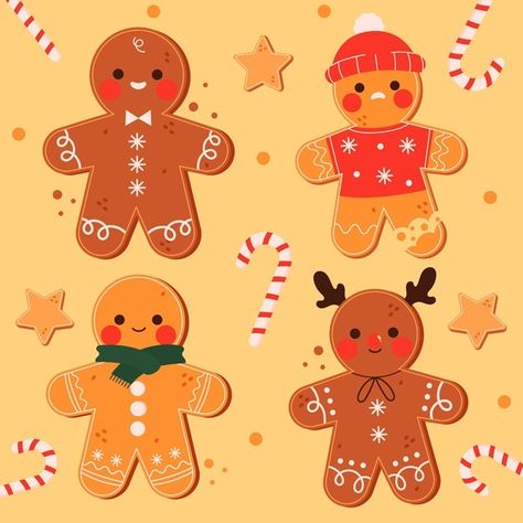 Ginger Bread Design Ideas, Gingerbread Man Inspiration, Gingerbread Man Designs Decorating, Christmas Gingerbread Man Drawing, Gingerbread Men Illustration, Ginger Bread Cookies Drawing, Gingerbread Men Drawing, Gingerbread Cookie Illustration, How To Draw Gingerbread Man