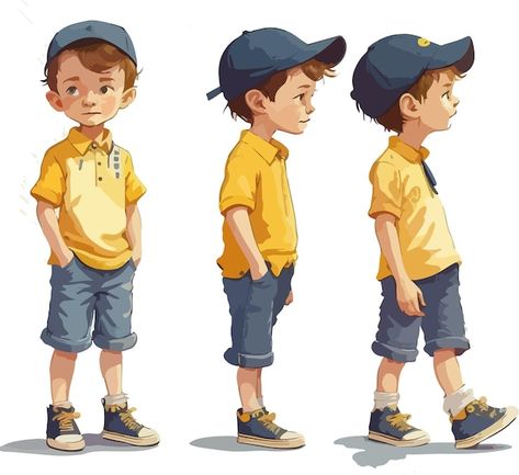 Character Styles Illustration, Little Boy Reference, Boy Standing Drawing, Young Boy Character Design, Little Boy Character Design, Children Character Design, Boy Illustration Art, Little Boy Illustration, Kid Character Design