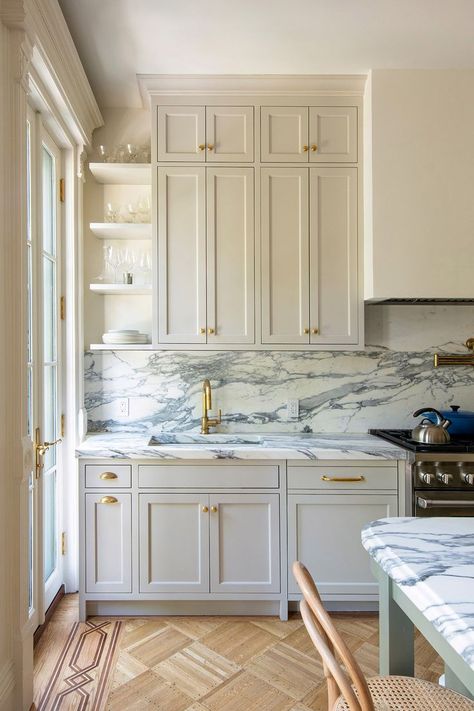 Prewar Kitchen New York, Refrigerator And Pantry Side By Side, Shallow Kitchen Wall Ideas, Borghini Marble Kitchen, Brooklyn Townhouse Kitchen, Fox Group Dining Room, Two Tone White Kitchen, Studio Dearborn Kitchen, New York Kitchen Apartment