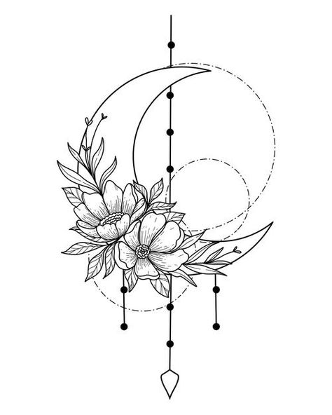 Half moon dream catcher with flower dood... | Free Vector #Freepik #freevector #flower #leaf #line #hand-drawn Half Moon Dream Catcher, Half Moon Tattoo, Moon Dream Catcher, Dream Catcher Tattoo, Muster Tattoos, Moon Tattoo Designs, Pola Sulam, 문신 디자인, Moon Flower