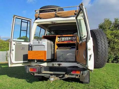 Toyota Landcruiser Troop carrier internal Troop Carrier Fitout, Troopy Conversion, Troopy Life, Utility Ideas, Troop Carrier, Suv Camping, Build A Camper Van, Van Ideas, Build A Camper