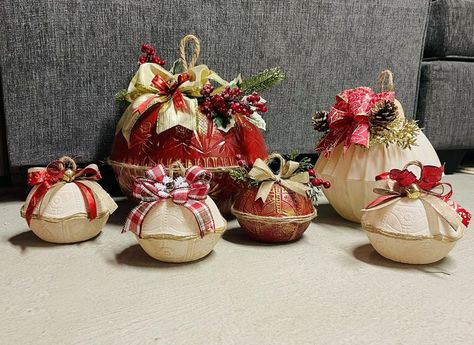 Dollar Tree crafts & DIY With Instructions | My take on the DT bowl ornaments | Facebook Dollar Tree Bowl Crafts, Bowl Ornaments, Dollar Tree Crafts Diy, Santa Claus Is Coming To Town, Dollar Tree Diy Crafts, Christmas Crafts For Gifts, Tree Diy, Dollar Tree Crafts, Tree Crafts